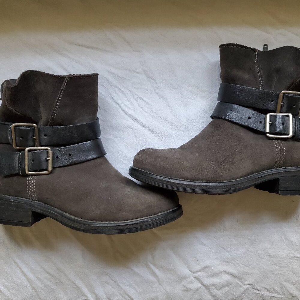 Steve Madden Dormaa Suede Leather Biker Boots